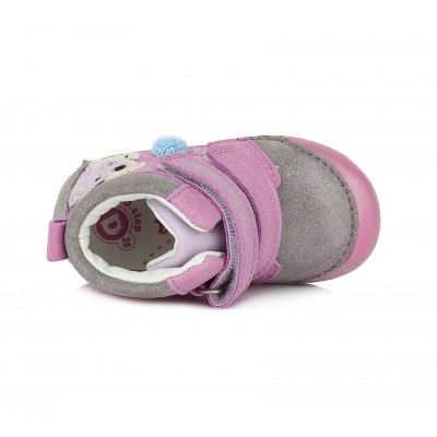 D.D. step dievčenská detská celokožená obuv A066-732B Mauve